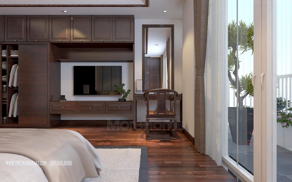 Thiết kế nội thất phòng ngủ biệt thự VinHomes Thăng Long Hoài Đức Hà Nội